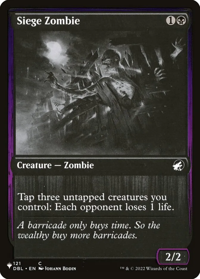 2020 The List Siege Zombie #DBL-121 common card image