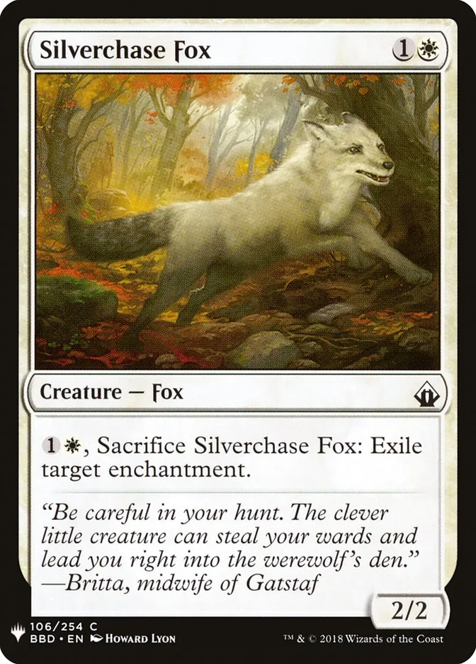 2020 The List Silverchase Fox common #BBD-106 common card image
