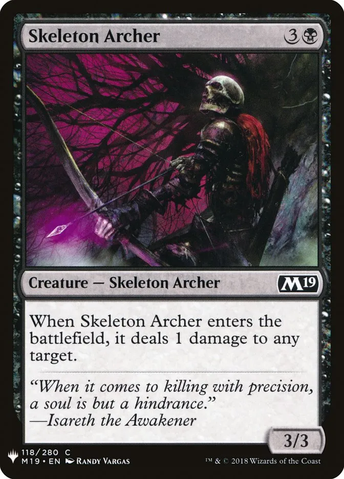 2020 The List Skeleton Archer common #M19-118 common card image