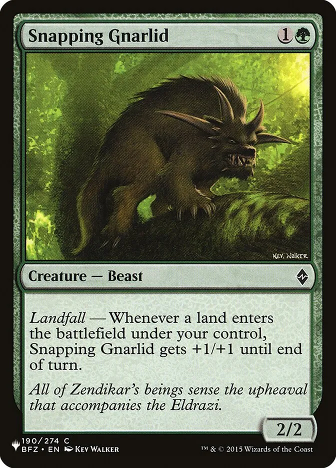 2020 The List Snapping Gnarlid #BFZ-190 common card image