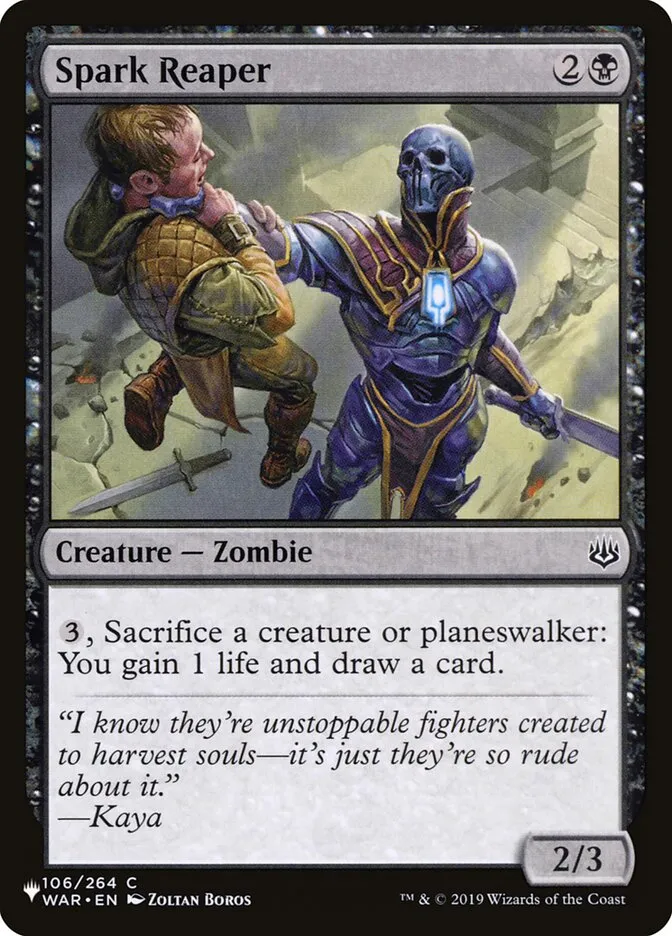 2020 The List Spark Reaper common #WAR-106 common card image