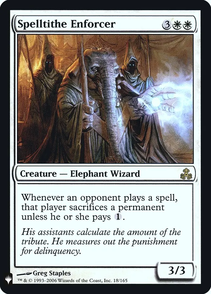 2020 The List Spelltithe Enforcer rare #GPT-18 rare card image