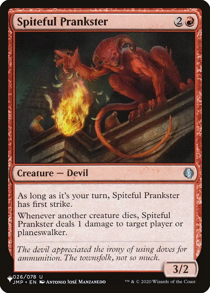 2020 The List Spiteful Prankster #JMP-26 uncommon card image