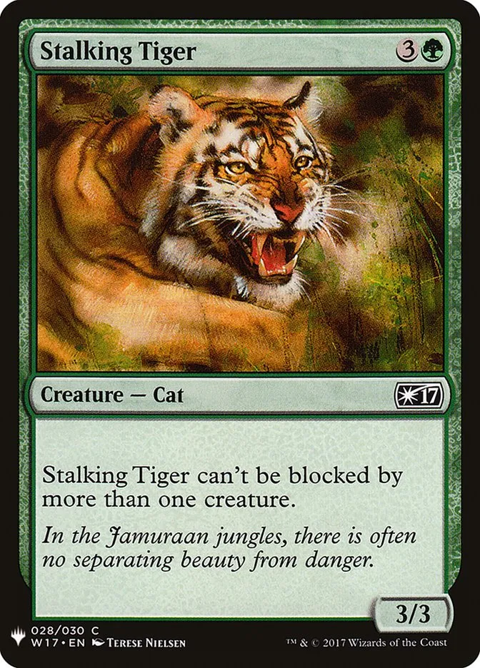 2020 The List Stalking Tiger #W17-28 common card image