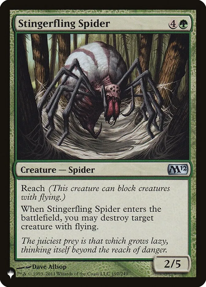 2020 The List Stingerfling Spider #M12-197 uncommon card image