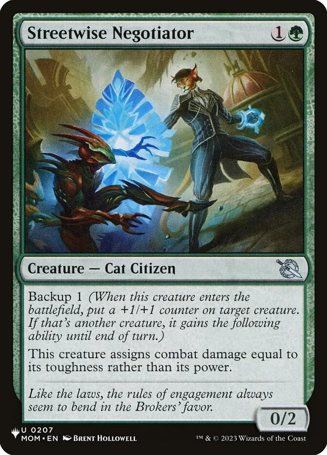 2020 The List Streetwise Negotiator #MOM-207 uncommon card image