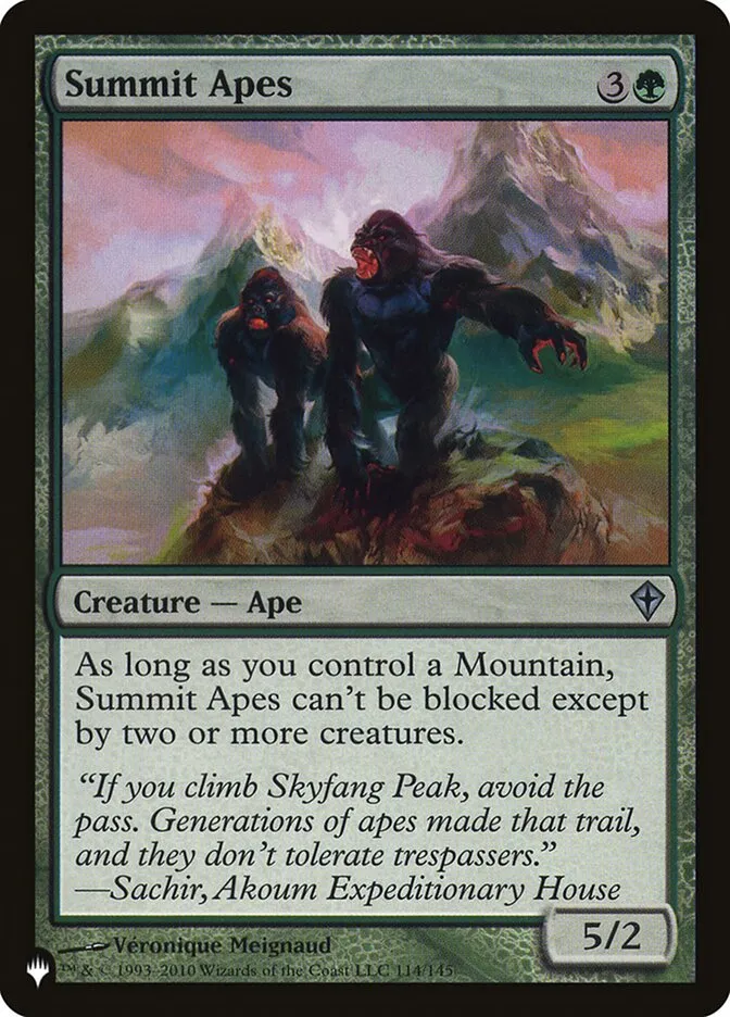 2020 The List Summit Apes #WWK-114 uncommon card image