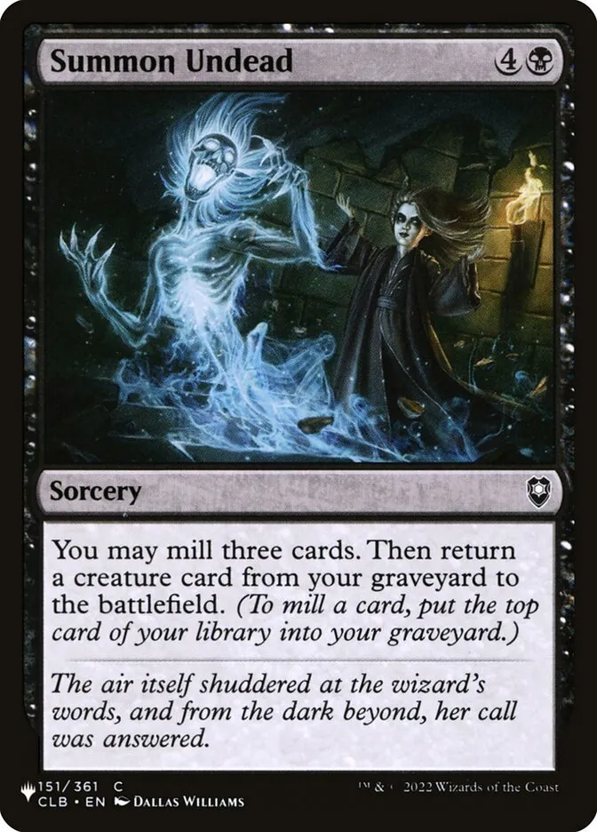 2020 The List Summon Undead common #CLB-151 common card image