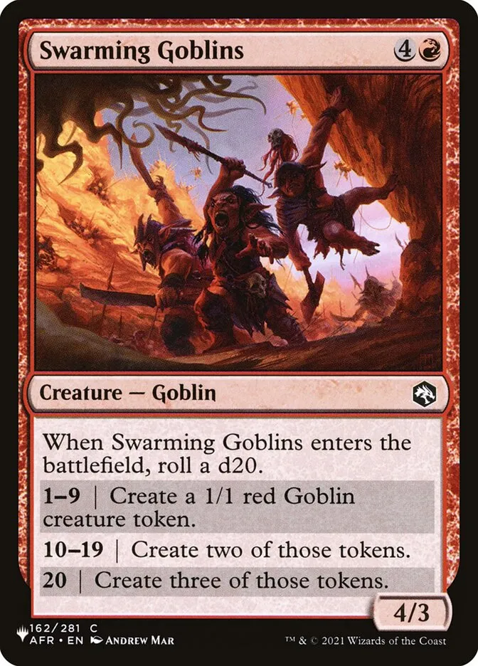 2020 The List Swarming Goblins common #AFR-162 common card image