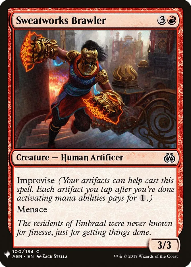 2020 The List Sweatworks Brawler #AER-100 common card image