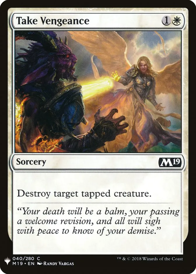 2020 The List Take Vengeance #M19-40 common card image