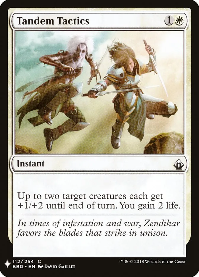 2020 The List Tandem Tactics common #BBD-112 common card image