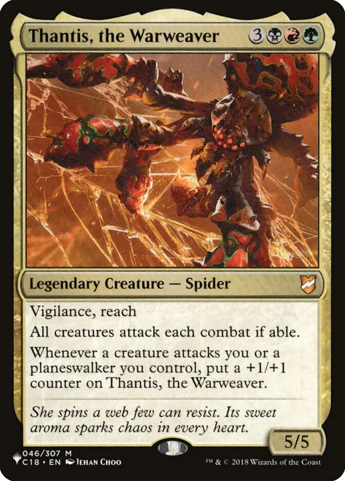 2020 The List Thantis, the Warweaver #C18-46 mythic card image