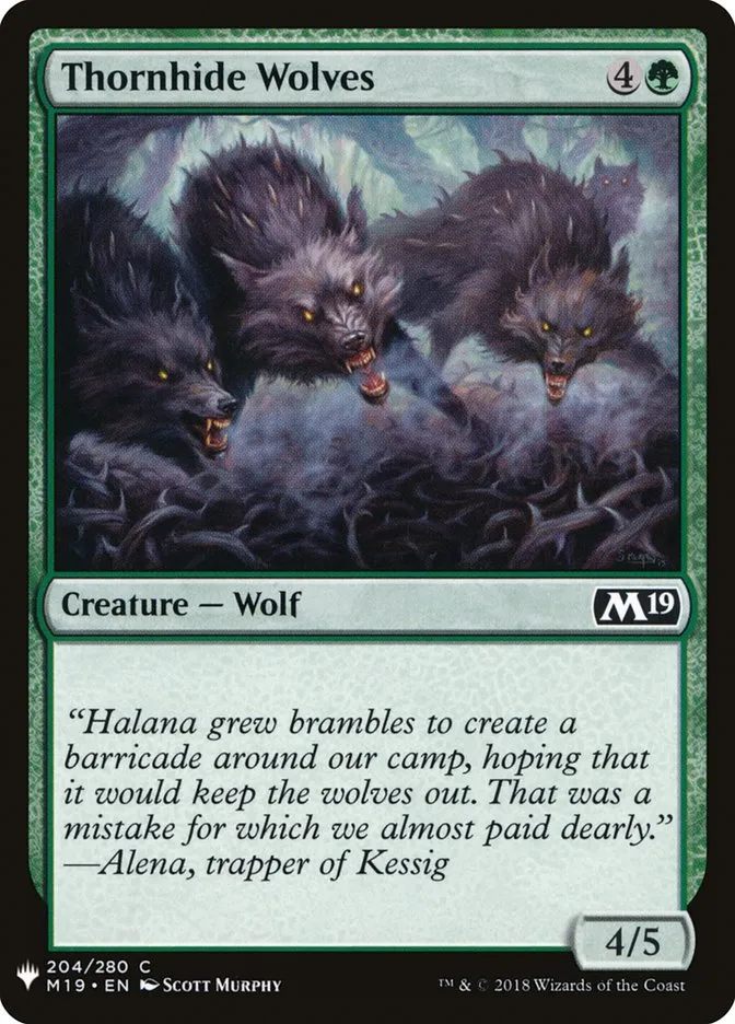 2020 The List Thornhide Wolves common #M19-204 common card image