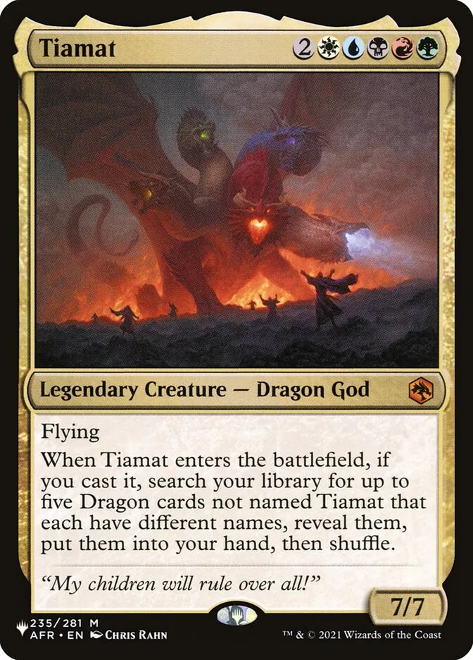 2020 The List Tiamat #AFR-235 mythic card image