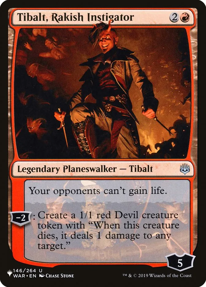 2020 The List Tibalt, Rakish Instigator #WAR-146 uncommon card image