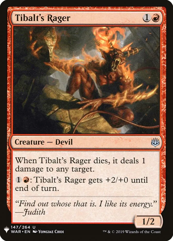 2020 The List Tibalt's Rager #WAR-147 uncommon card image