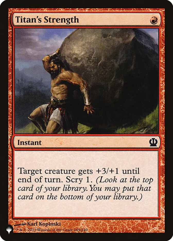 2020 The List Titan's Strength #THS-145 common card image