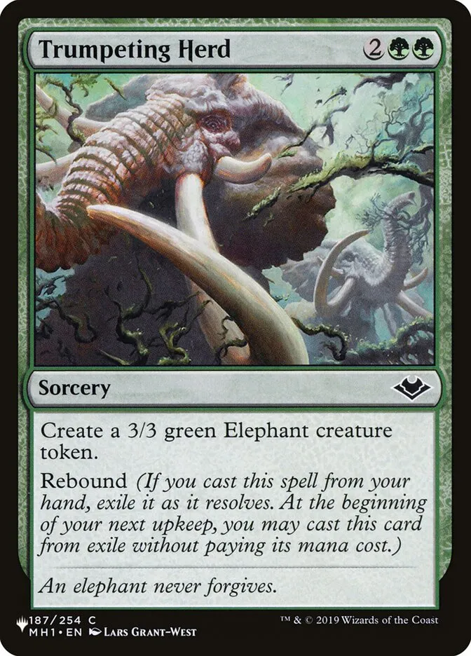 2020 The List Trumpeting Herd #MH1-187 common card image