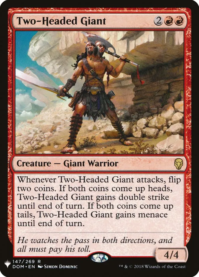 2020 The List Two-Headed Giant #DOM-147 rare card image
