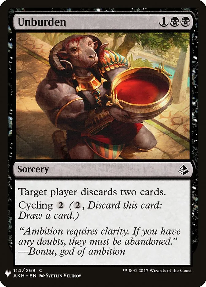 2020 The List Unburden #AKH-114 common card image