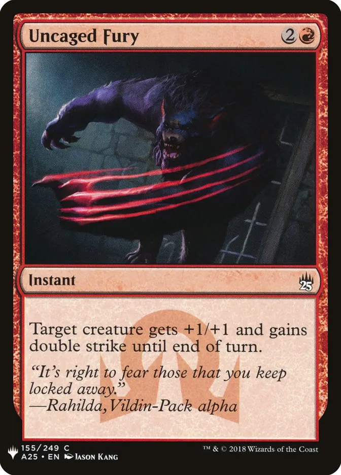 2020 The List Uncaged Fury #A25-155 common card image