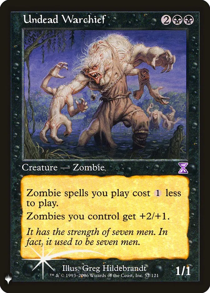 2020 The List Undead Warchief #TSB-52 rare card image