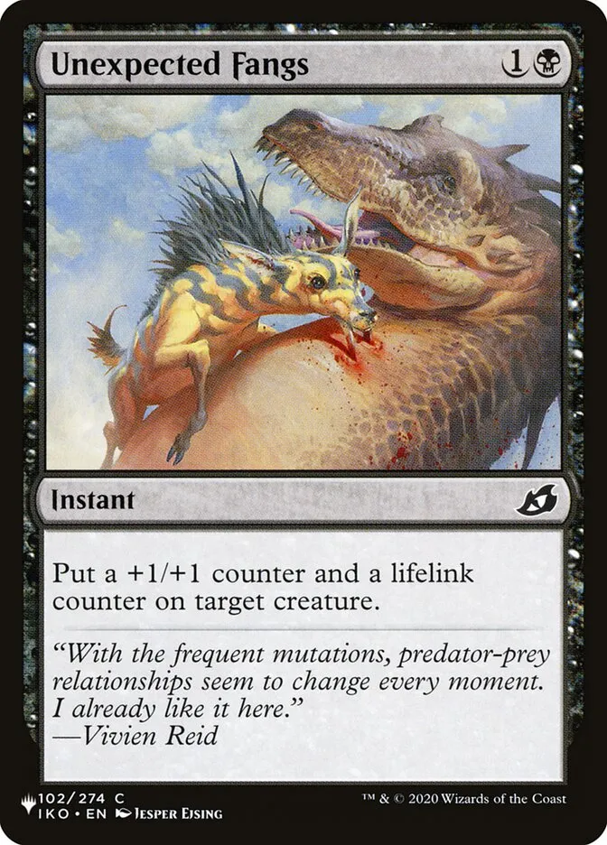 2020 The List Unexpected Fangs #IKO-102 common card image