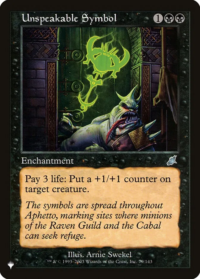 2020 The List Unspeakable Symbol #SCG-79 uncommon card image