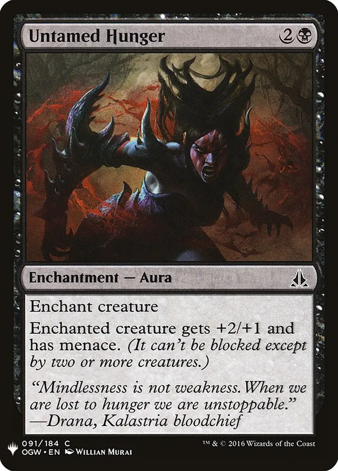 2020 The List Untamed Hunger #OGW-91 common card image