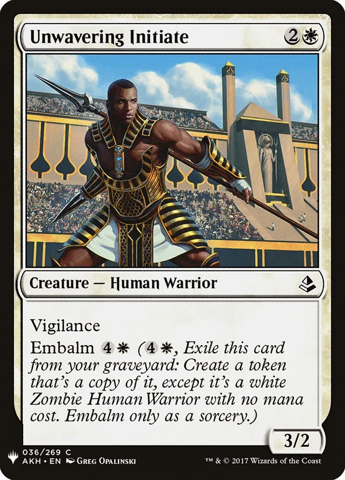 2020 The List Unwavering Initiate #AKH-36 common card image