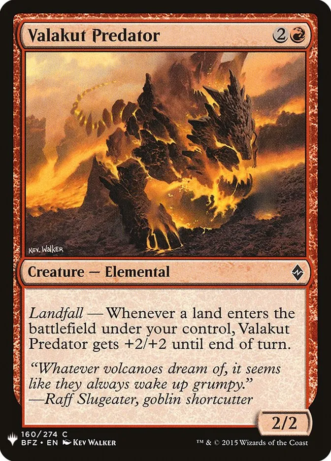 2020 The List Valakut Predator common #BFZ-160 common card image