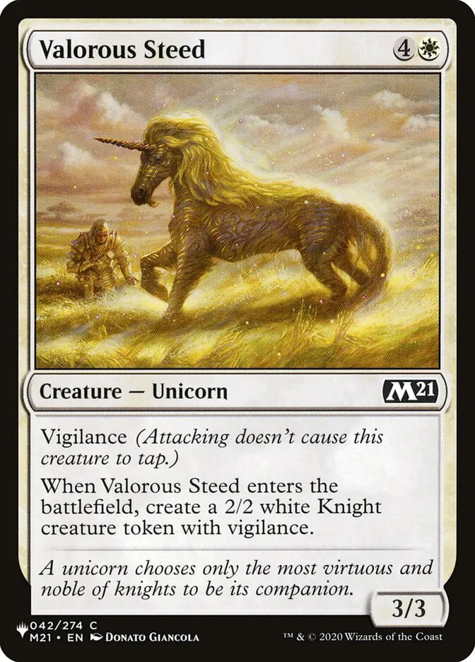 2020 The List Valorous Steed #M21-42 common card image