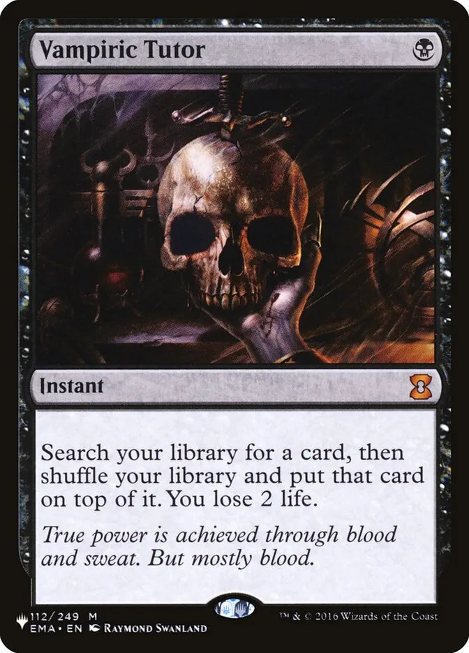 2020 The List Vampiric Tutor #EMA-112 mythic card image