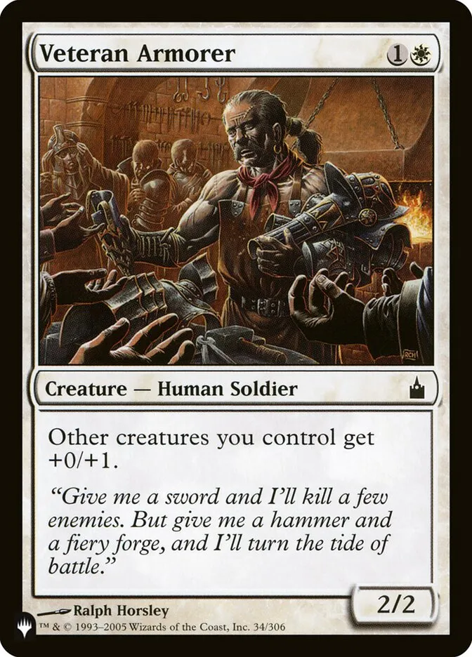 2020 The List Veteran Armorer #RAV-34 common card image