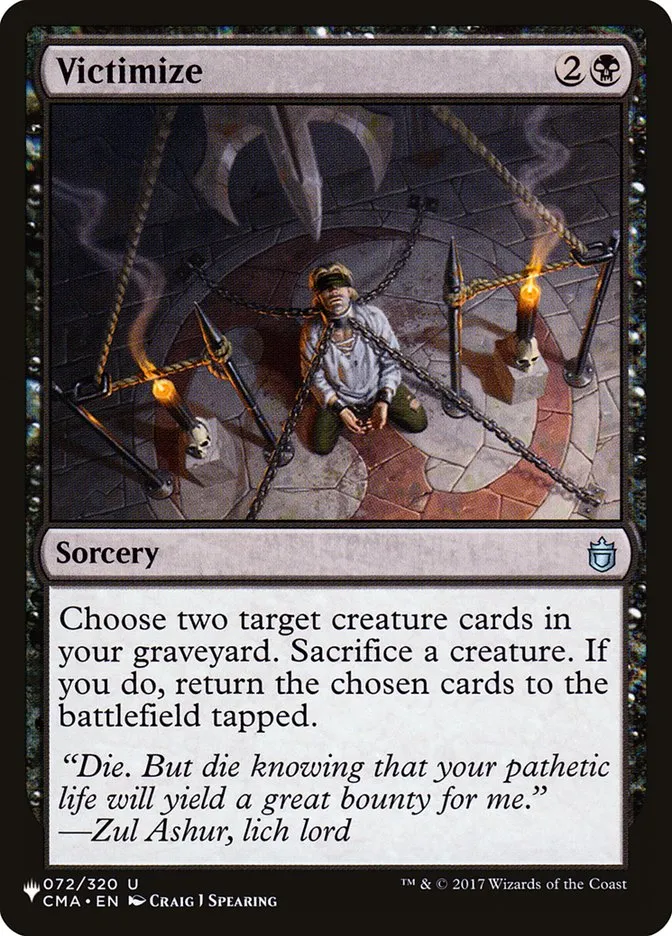 2020 The List Victimize uncommon #CMA-72 uncommon card image
