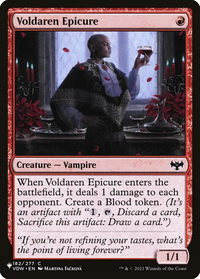 2020 The List Voldaren Epicure #VOW-182 common card image