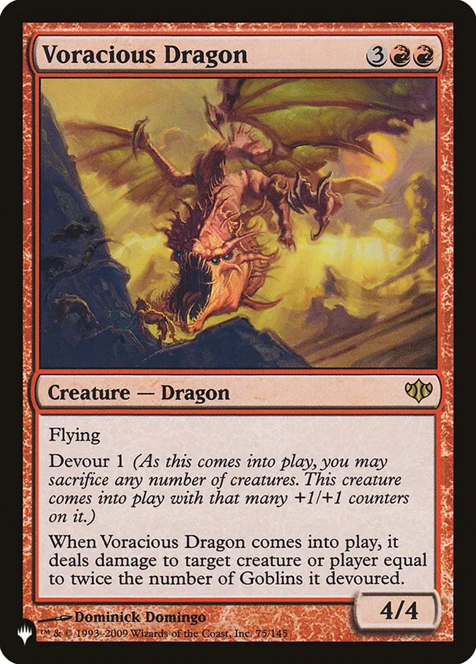 2020 The List Voracious Dragon #CON-75 rare card image