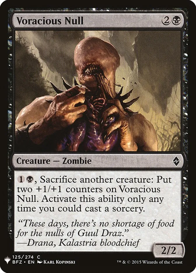2020 The List Voracious Null common #BFZ-125 common card image