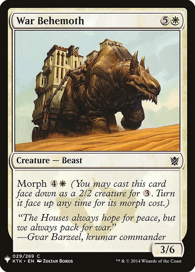 2020 The List War Behemoth common #KTK-29 common card image