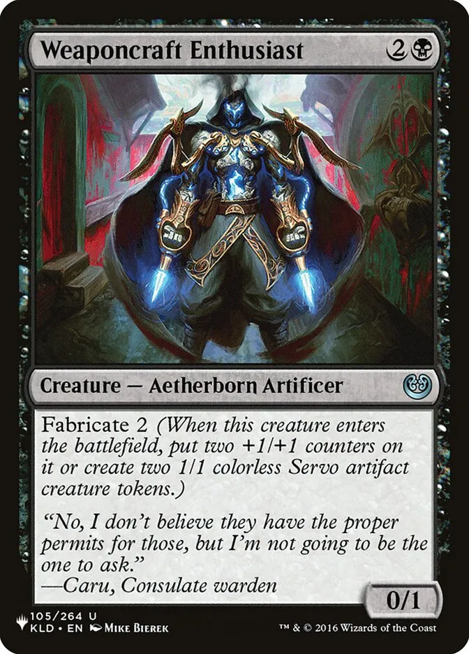 2020 The List Weaponcraft Enthusiast #KLD-105 uncommon card image