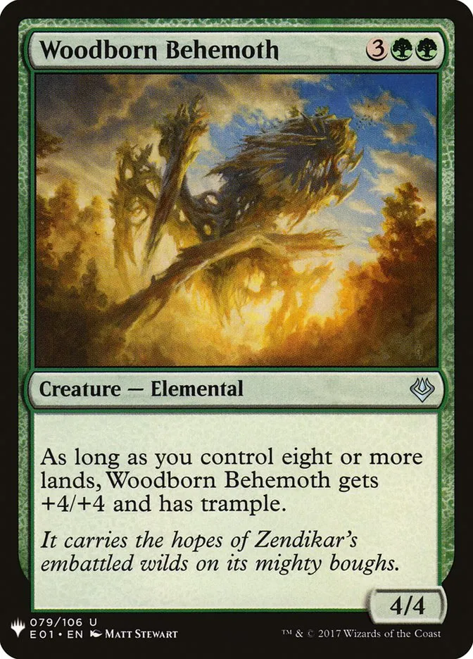 2020 The List Woodborn Behemoth #E01-79 uncommon card image