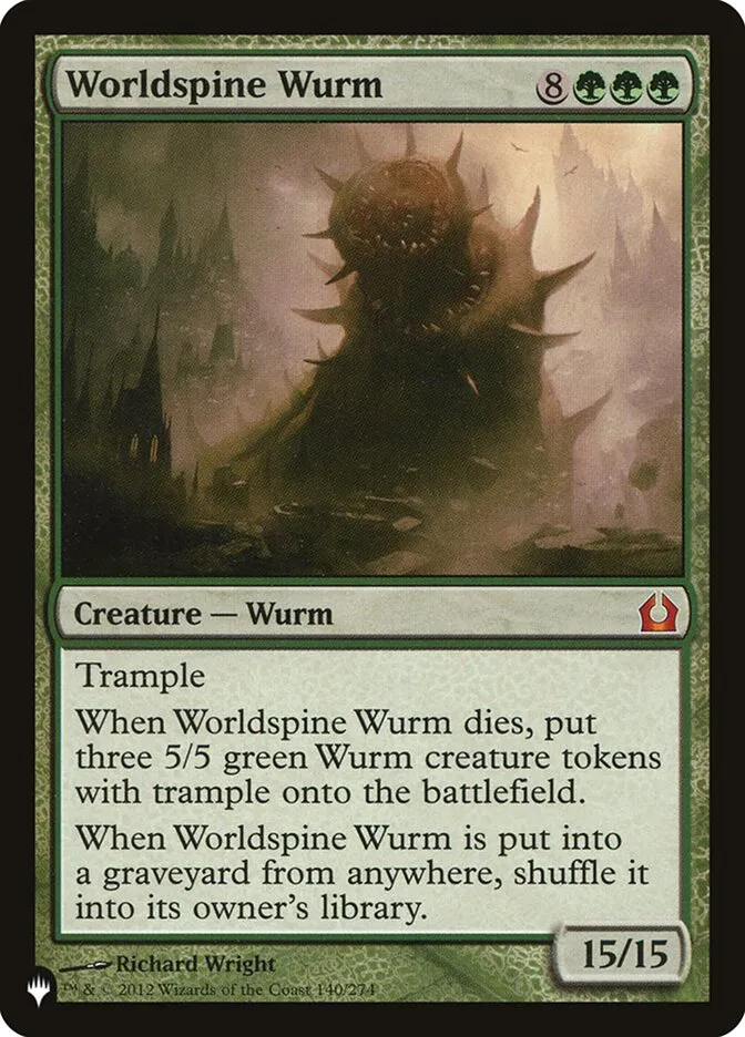 2020 The List Worldspine Wurm #RTR-140 mythic card image