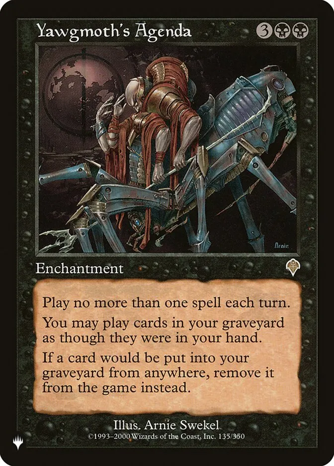2020 The List Yawgmoth's Agenda #INV-135 rare card image