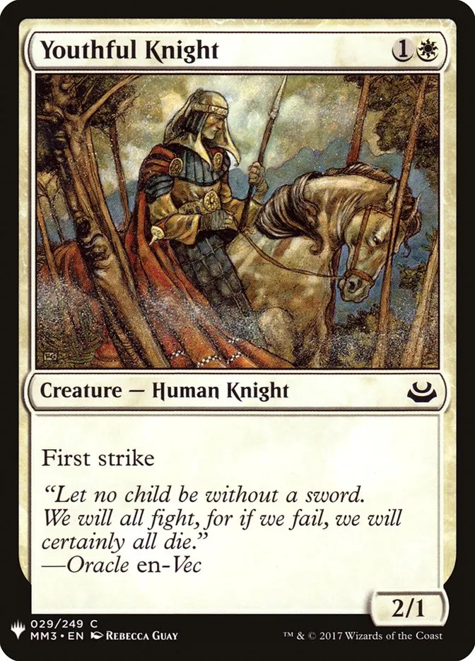 2020 The List Youthful Knight #MM3-29 common card image