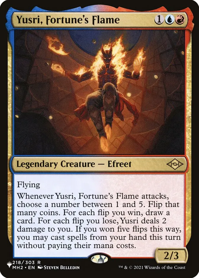 2020 The List Yusri, Fortune's Flame #MH2-218 rare card image