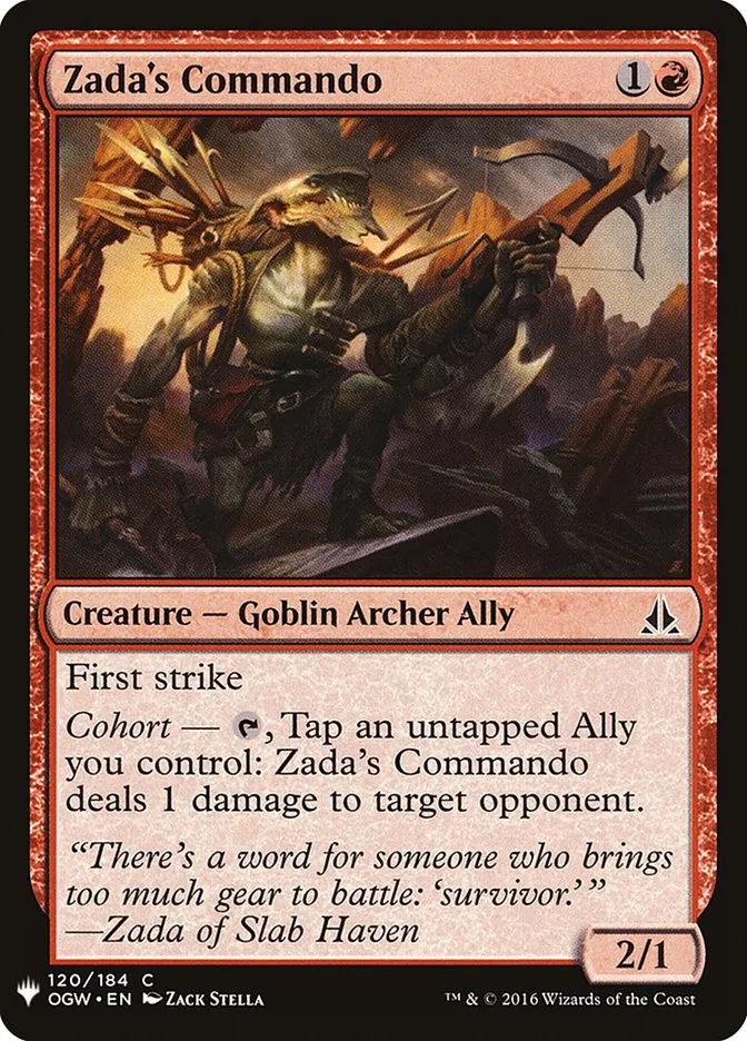 2020 The List Zada's Commando common #OGW-120 common card image