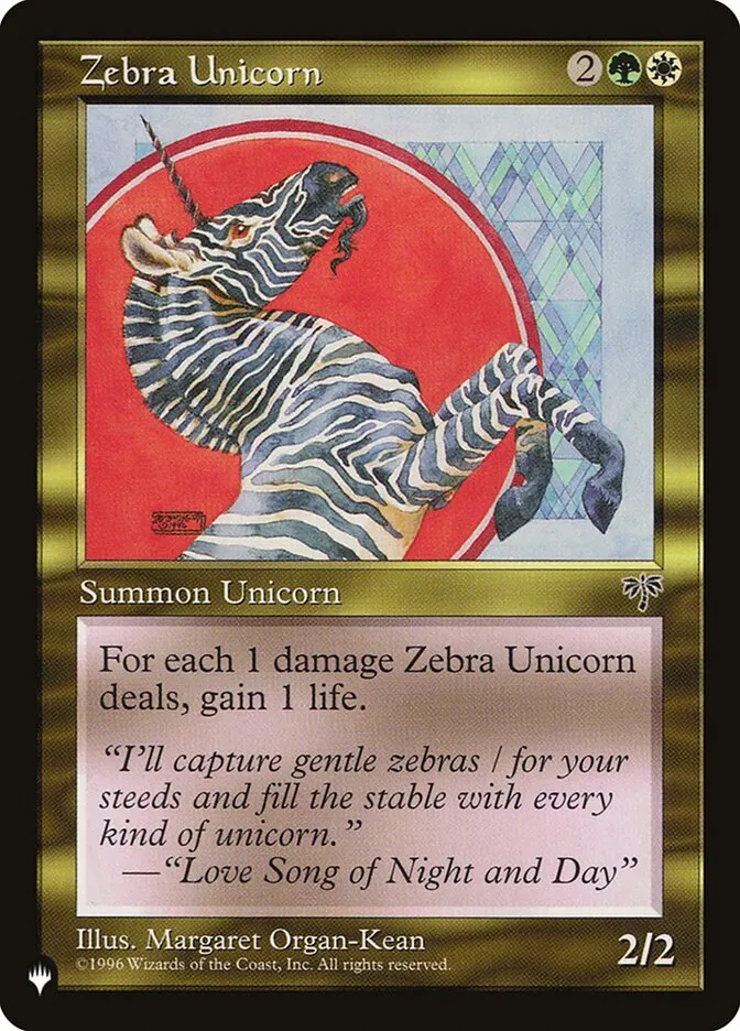 2020 The List Zebra Unicorn #MIR-290 uncommon card image