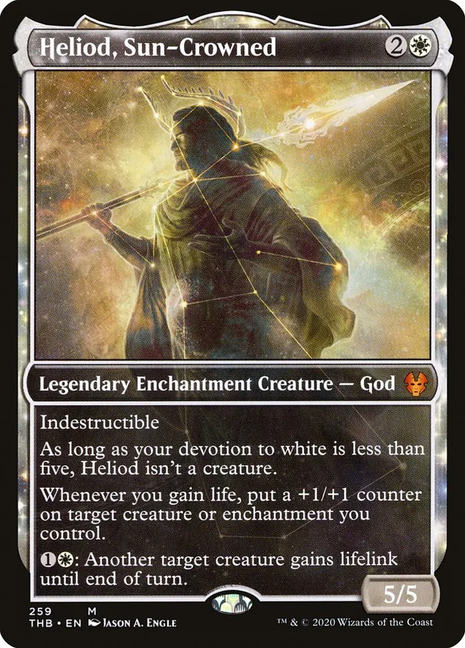 2020 Theros Beyond Death Heliod, Sun-Crowned [Showcase] mythic #259 mythic card image