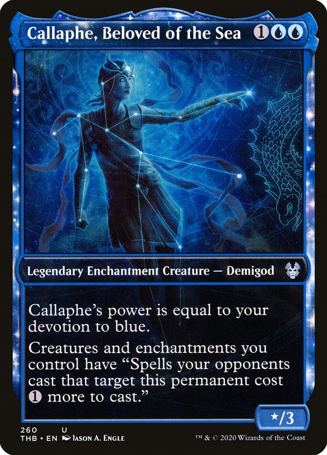 2020 Theros Beyond Death Callaphe, Beloved of the Sea [Showcase] uncommon #260 uncommon card image